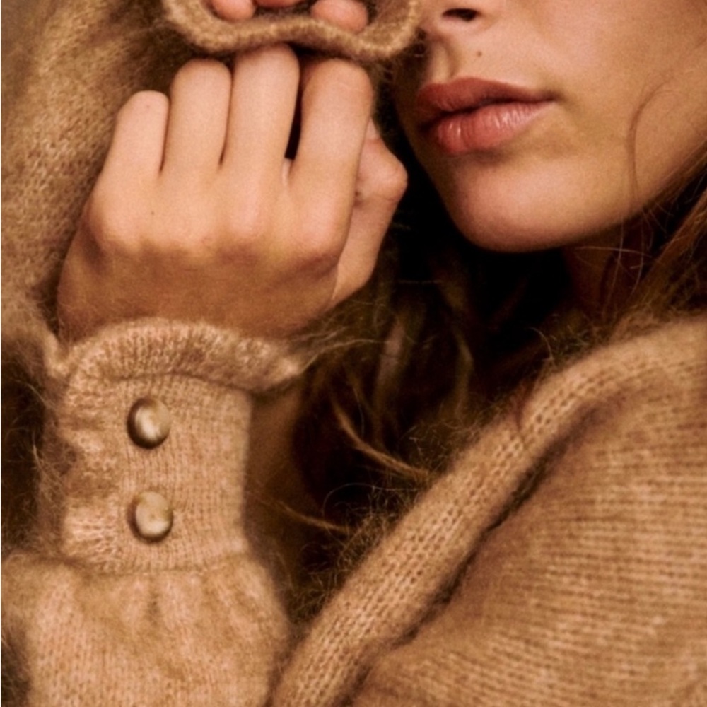 Sezane Mia Cardigan Camel size small - Picture 3 of 6